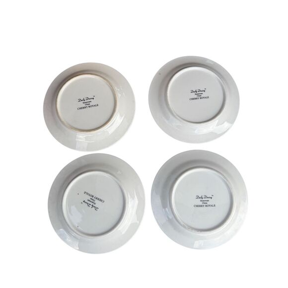 Daily Dining Cherry Royale Stoneware Salad Plates set of 4 Vintage 7” - Picture 5 of 5